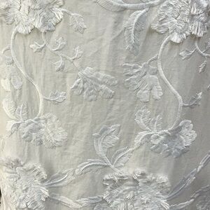 NWT BTFL-life dress Anthropologie Midi white 3D floral embroidery 100% cotton‎ L